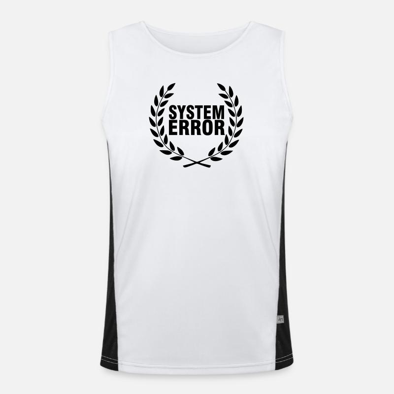 System failure - Men's Functional Contrast Tank Top  - white/black