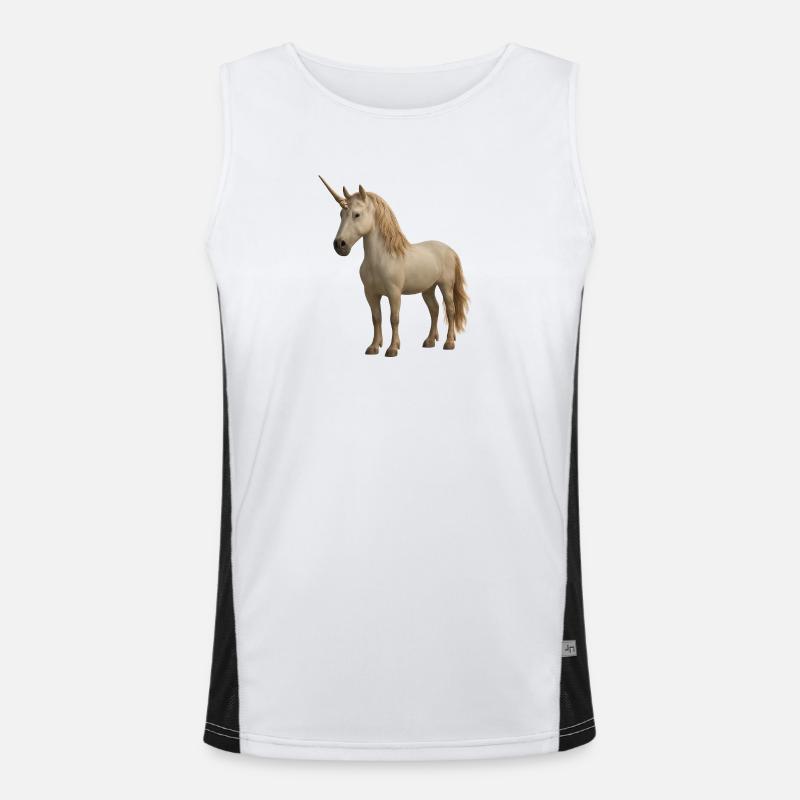 Creme Einhorn Funktionelles Kontrast-Tank Top für Männer 