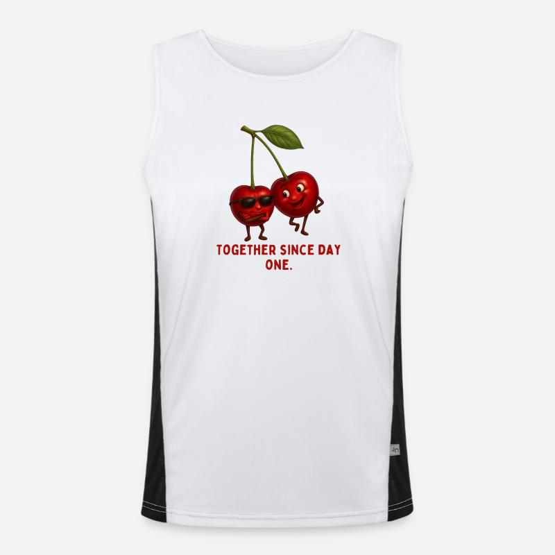 Kirschen-Duo Seit Tag Eins Funktionelles Kontrast-Tank Top für Männer 