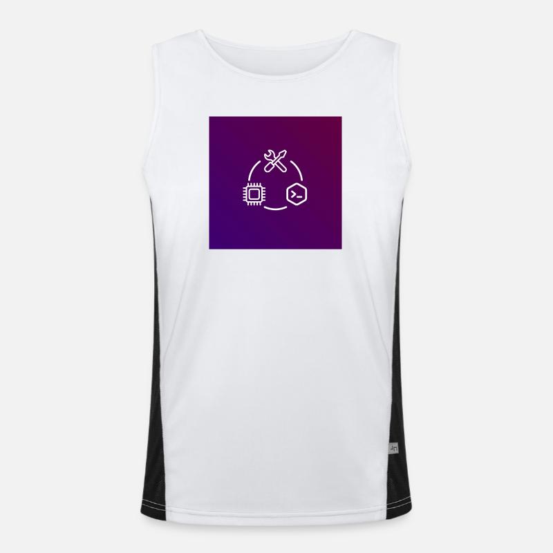 TechKreis Chip Code Tool - Men's Functional Contrast Tank Top  - white/black