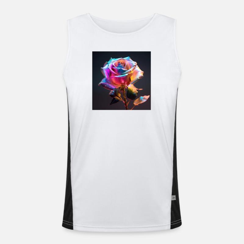 Regenbogenrose Neon Glow Funktionelles Kontrast-Tank Top für Männer 