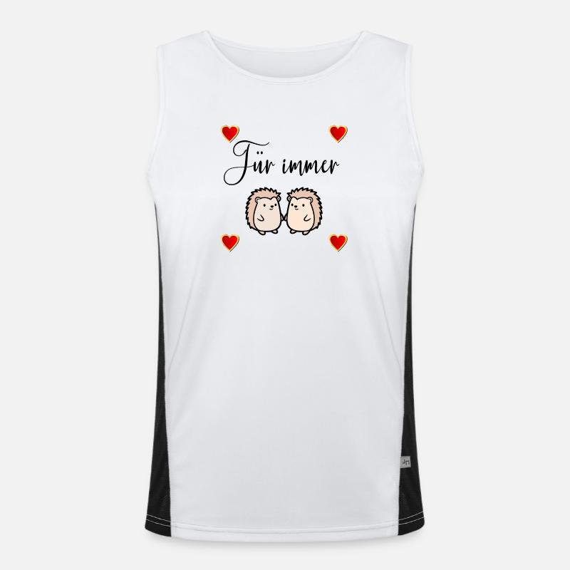 Verliebtes Paar Igel Herzen Funktionelles Kontrast-Tank Top für Männer 
