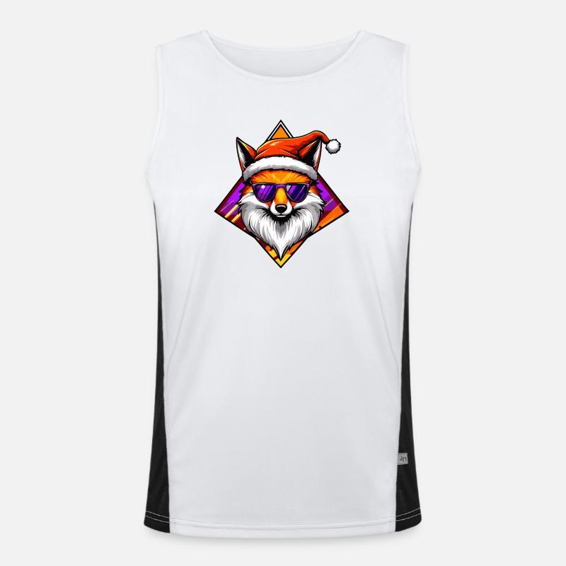 Fuchs Santa Swag Funktionelles Kontrast-Tank Top für Männer 
