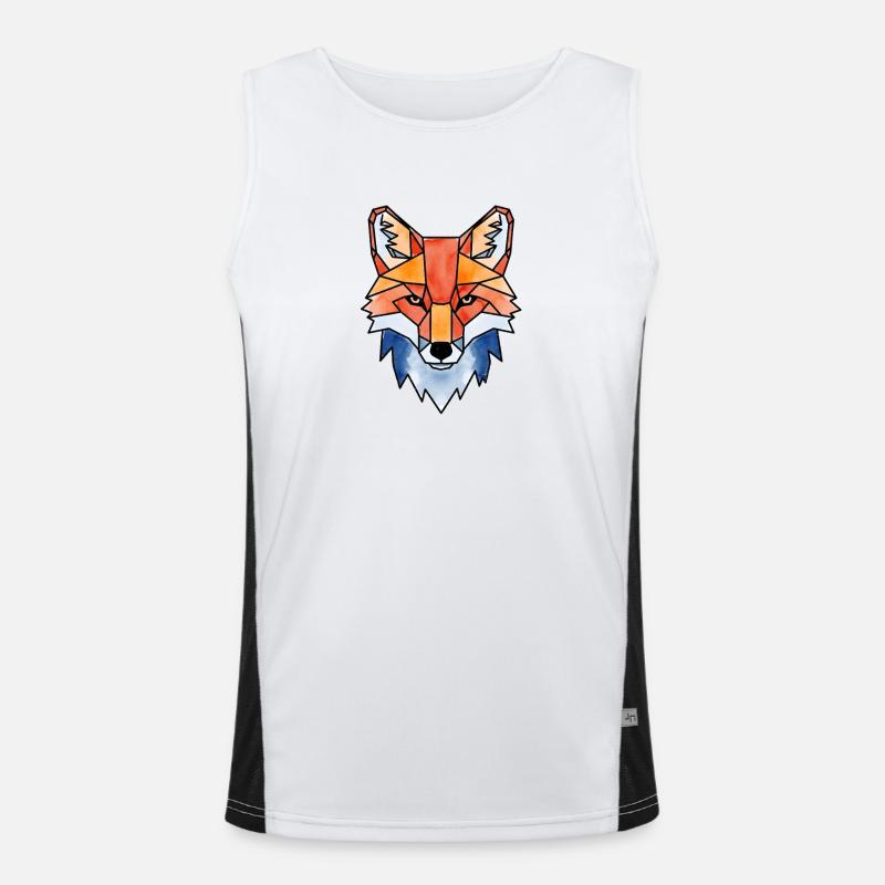 Geometric Watercolor Fox Fox Watercolors Men's Functional Contrast Tank Top