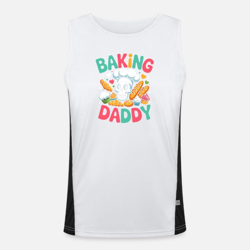 Backen Daddy Schädel Backkunst Funktionelles Kontrast-Tank Top für Männer 