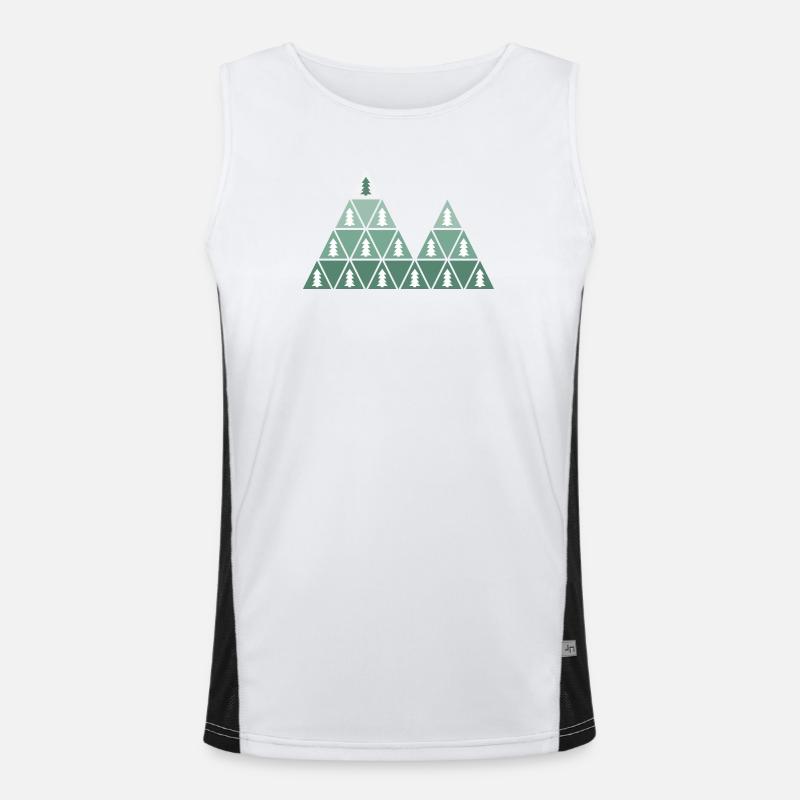 Fir Trees & Mountains Men's Functional Contrast Tank Top 