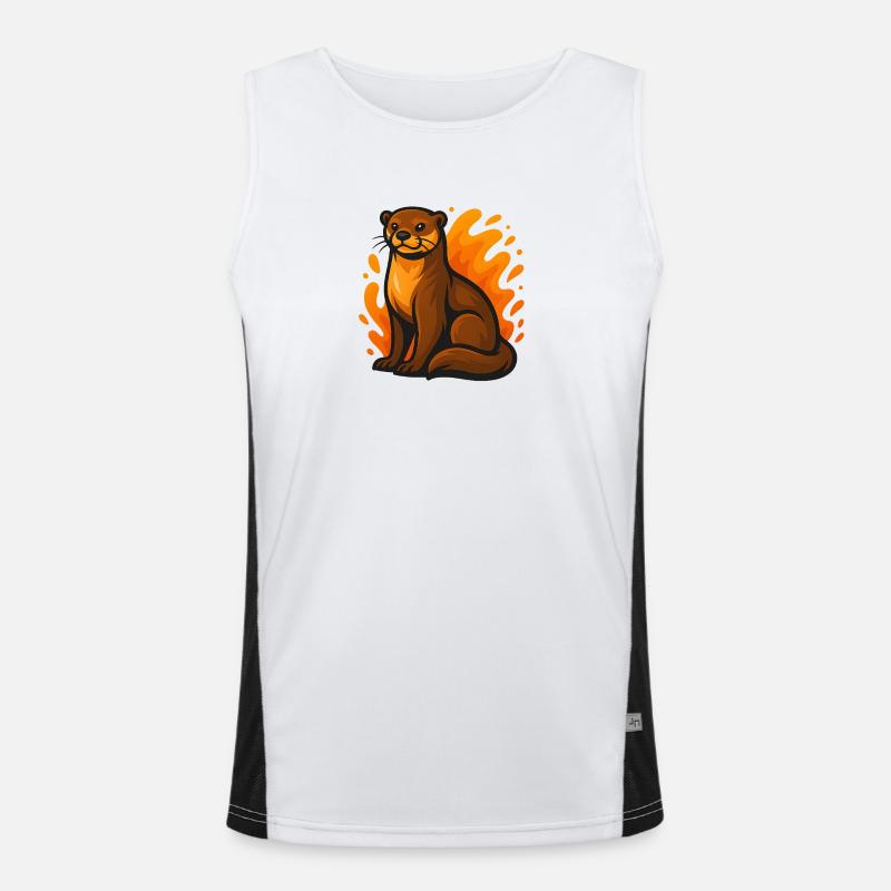 Flammender Otter Funktionelles Kontrast-Tank Top für Männer 