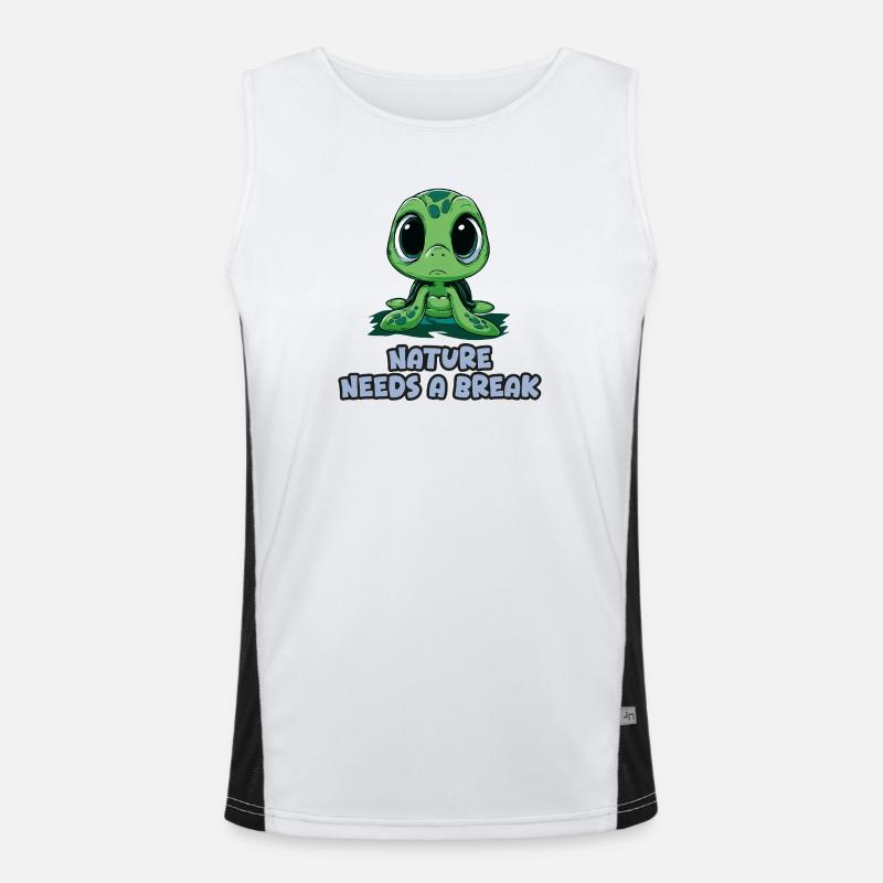 Nature Needs a Break - Turtle Men's Functional Contrast Tank Top 
