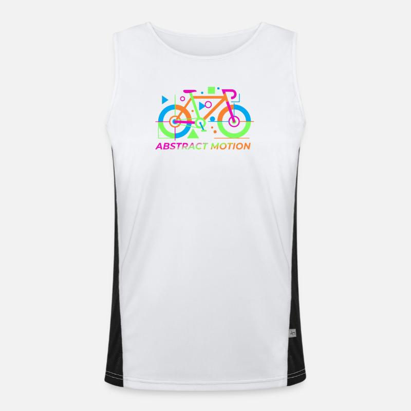 Neon Abstract Bicycle Motion Men's Functional Contrast Tank Top 