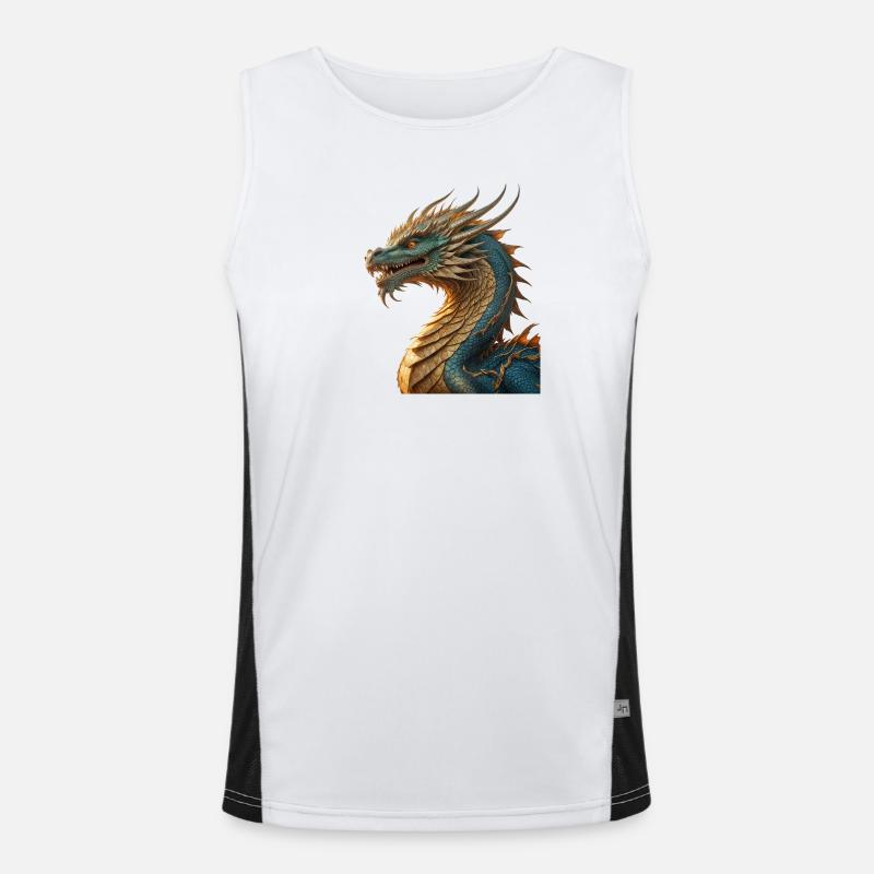 Der Drache Funktionelles Kontrast-Tank Top für Männer 