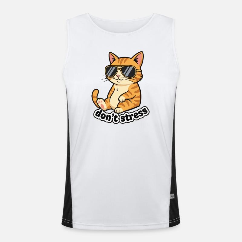 Dont Stress Cat Men's Functional Contrast Tank Top 