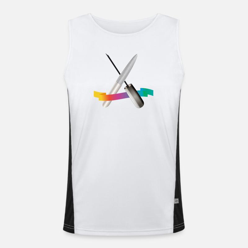 Manicure Tools with Gradient Illustration Men's Functional Contrast Tank Top 