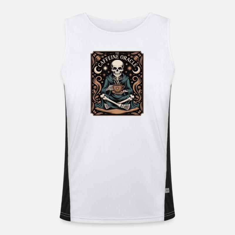 The Caffeine Oracle Skeleton Coffee Oracle Men's Functional Contrast Tank Top 