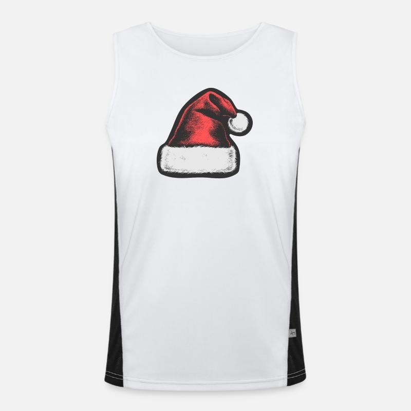 Red Christmas Hat Men's Functional Contrast Tank Top 