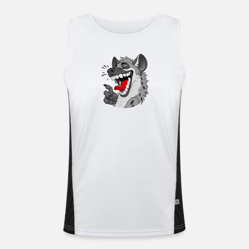 Lachende Hyäne Cartoon Funktionelles Kontrast-Tank Top für Männer 