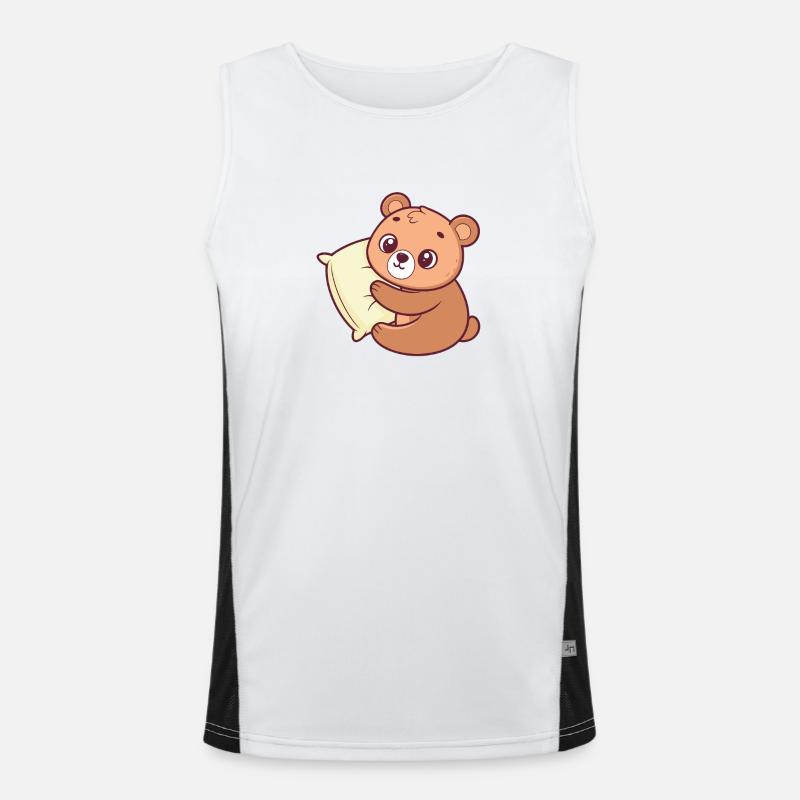 Little Bear Cuddle and Pillow Men's Functional Contrast Tank Top 
