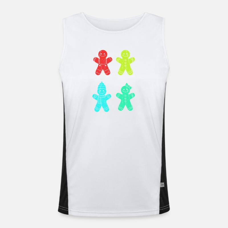 Weihnachtsmann Lebkuchen Weihnachten Funktionelles Kontrast-Tank Top für Männer 