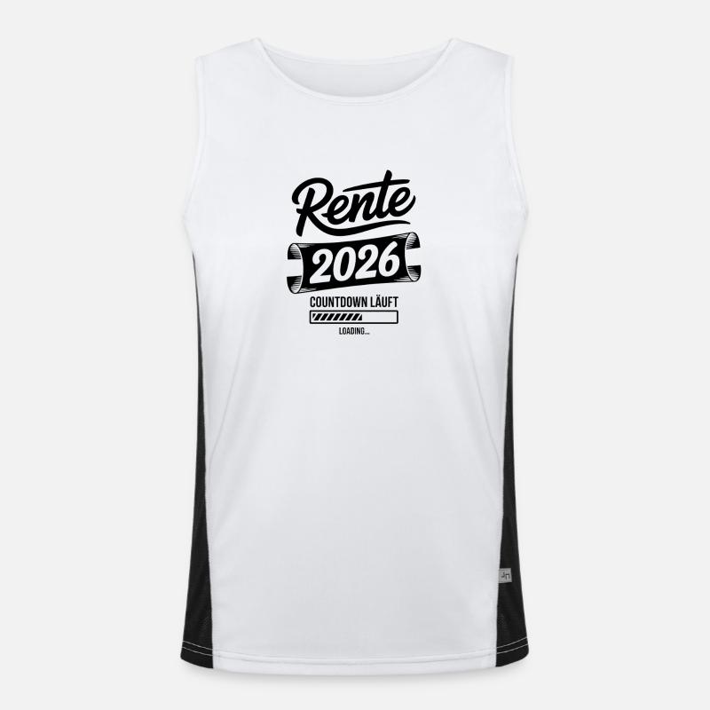 Rente 2026 Countdown Grafik Funktionelles Kontrast-Tank Top für Männer 