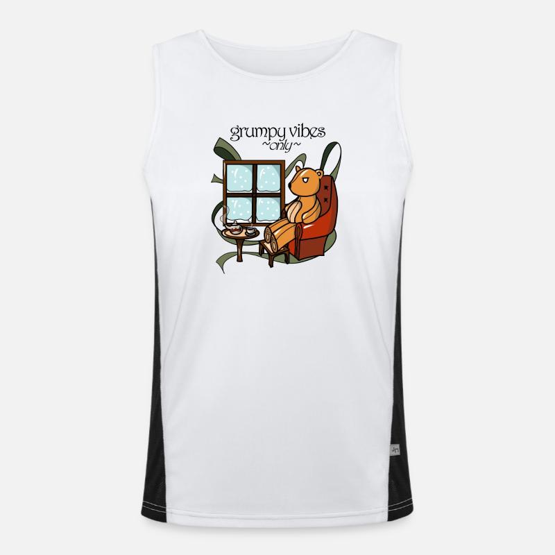 Grumpy Bear - Men's Functional Contrast Tank Top  - white/black