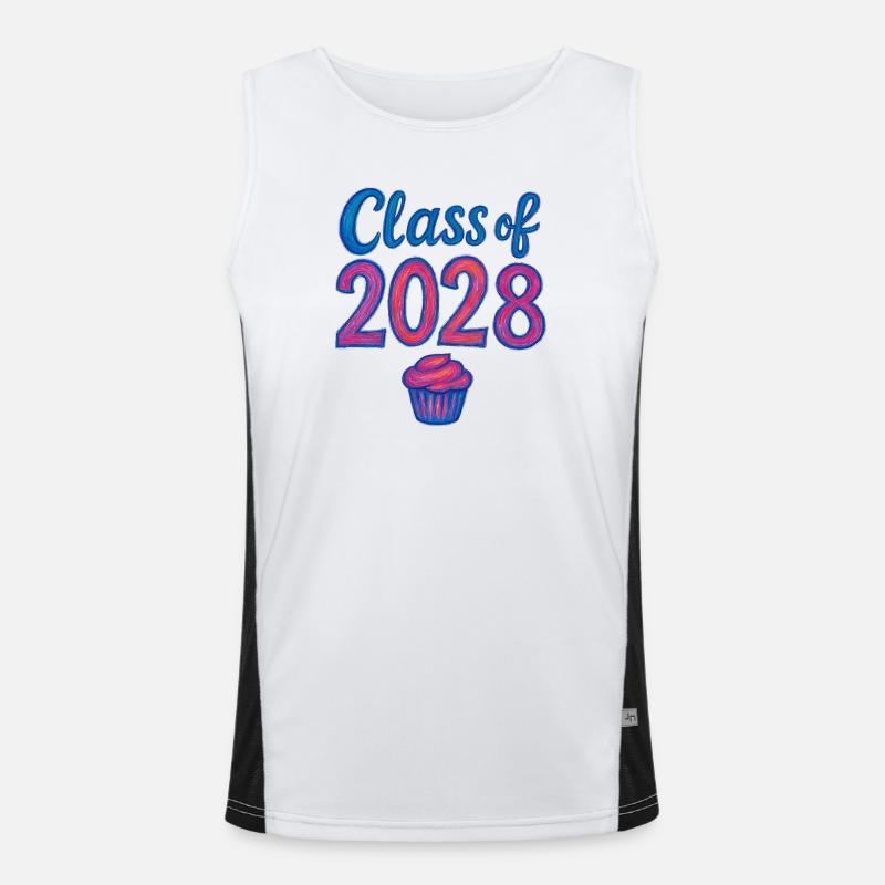 Cupcake-Gradient der Klasse 2028 Funktionelles Kontrast-Tank Top für Männer 