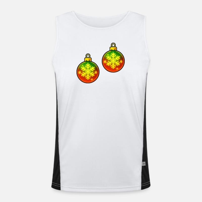 Weihnachtskugel Schneeflocke Ornament Kugel Funktionelles Kontrast-Tank Top für Männer 