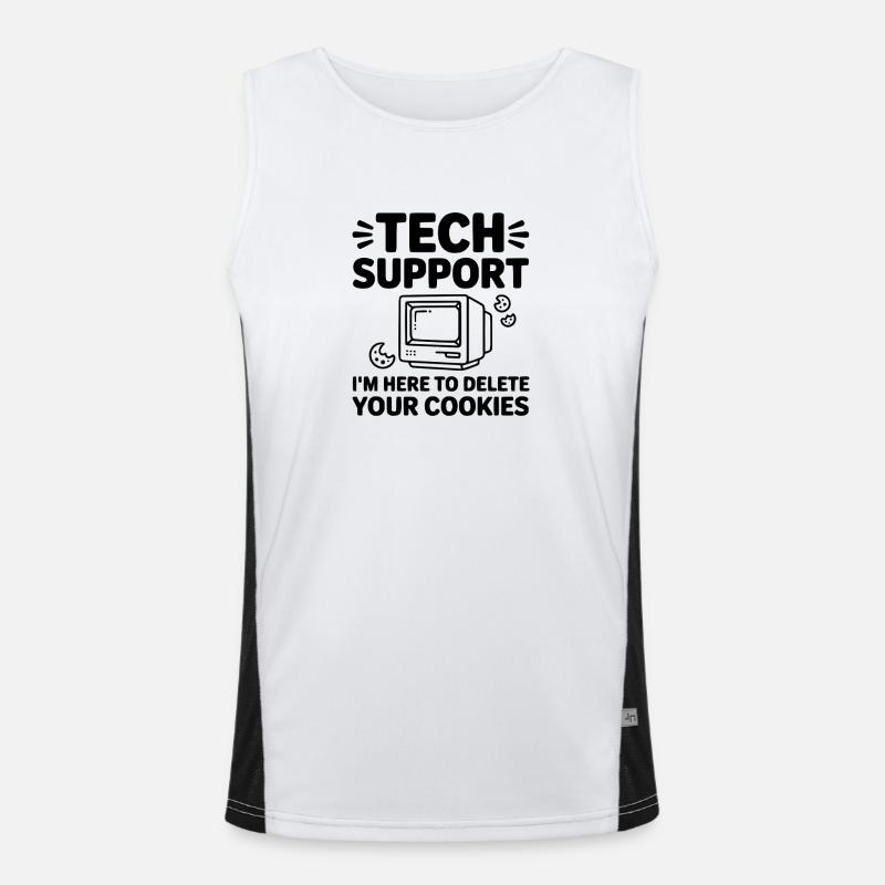 Technischer Support, ich bin hier, um Ihre Cookies zu löschen Funktionelles Kontrast-Tank Top für Männer 