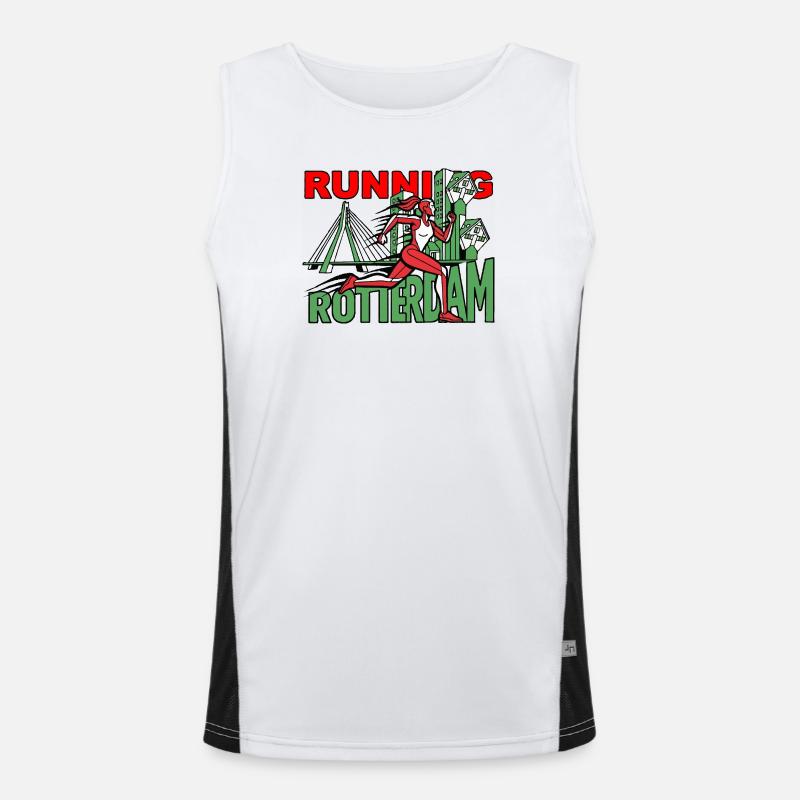 Läufer Rotterdam CityRun Funktionelles Kontrast-Tank Top für Männer 