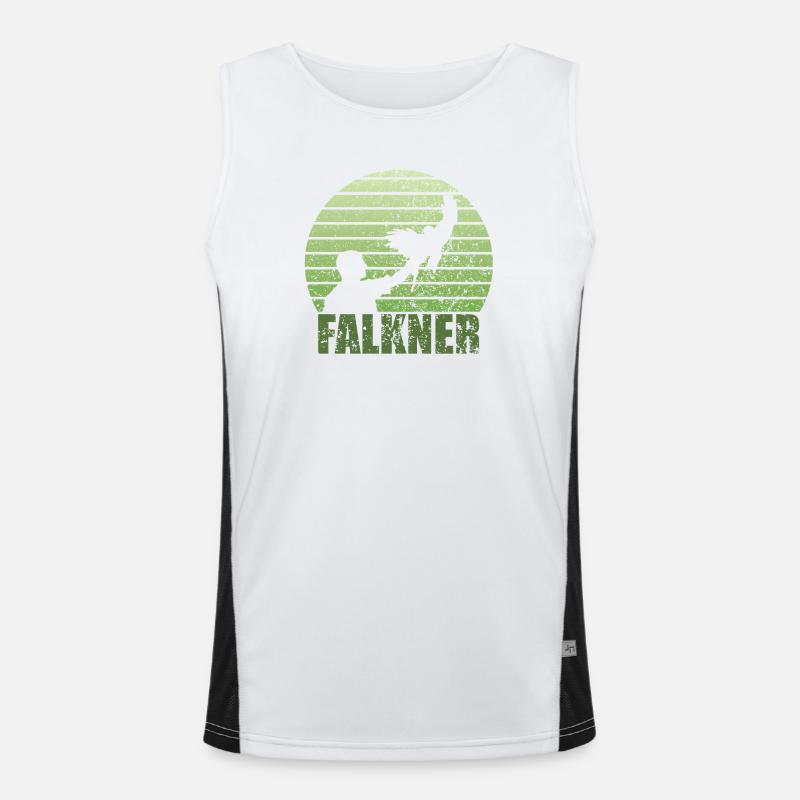 Falkner Grunge Style mit Greifvogel Funktionelles Kontrast-Tank Top für Männer 