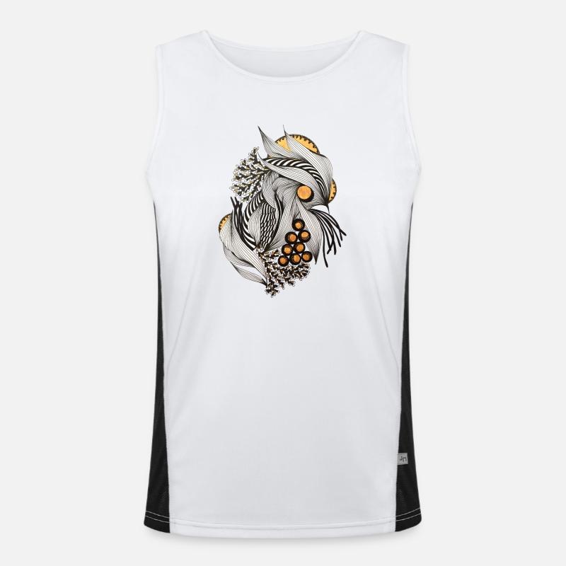 Black and white sheets with gold accents Men's Functional Contrast Tank Top 