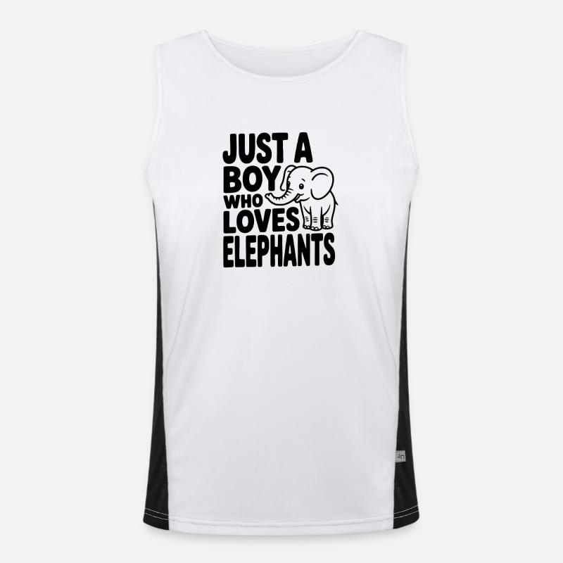 Juste un garçon qui aime les éléphants Débardeur respirant contrasté Homme 