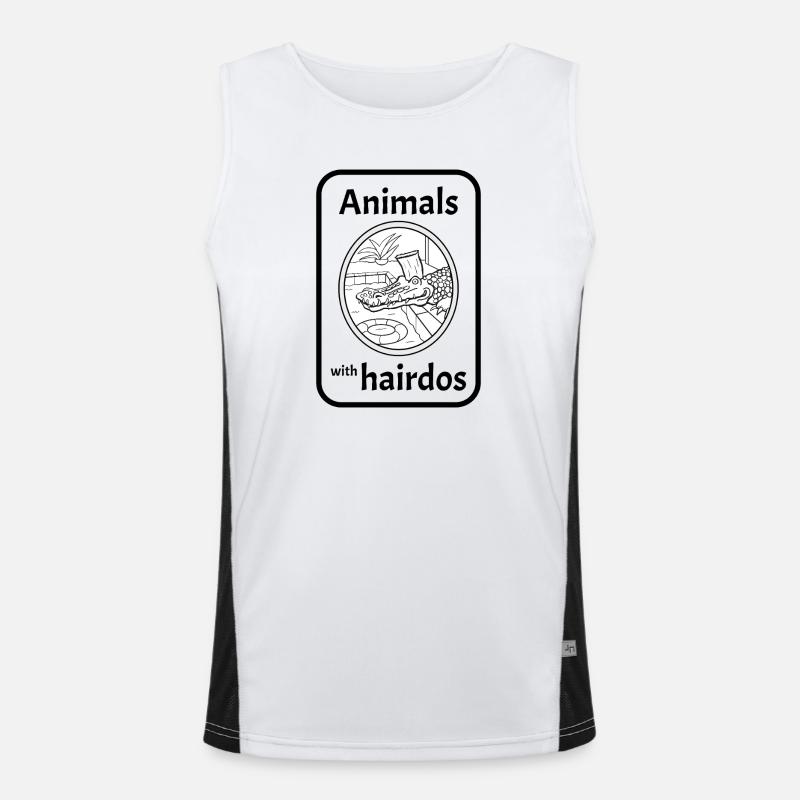 Crocodile with hairstyle Men's Functional Contrast Tank Top 