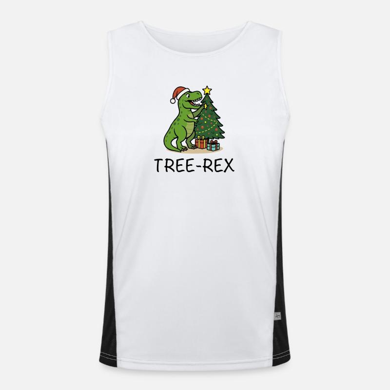 Tree-Rex – Ugly Christmas Style Funktionelles Kontrast-Tank Top für Männer 