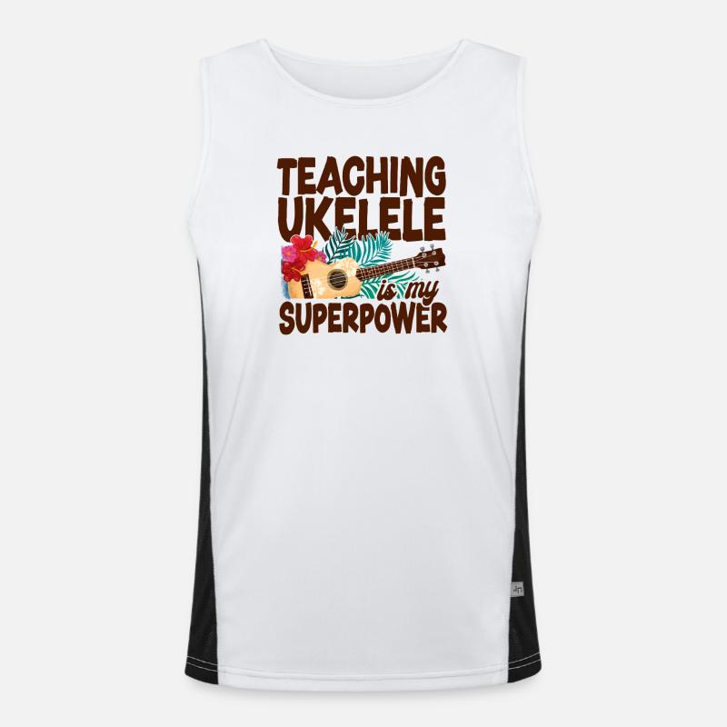 Hawaiian Ukulele Uke Teaching Men's Functional Contrast Tank Top 
