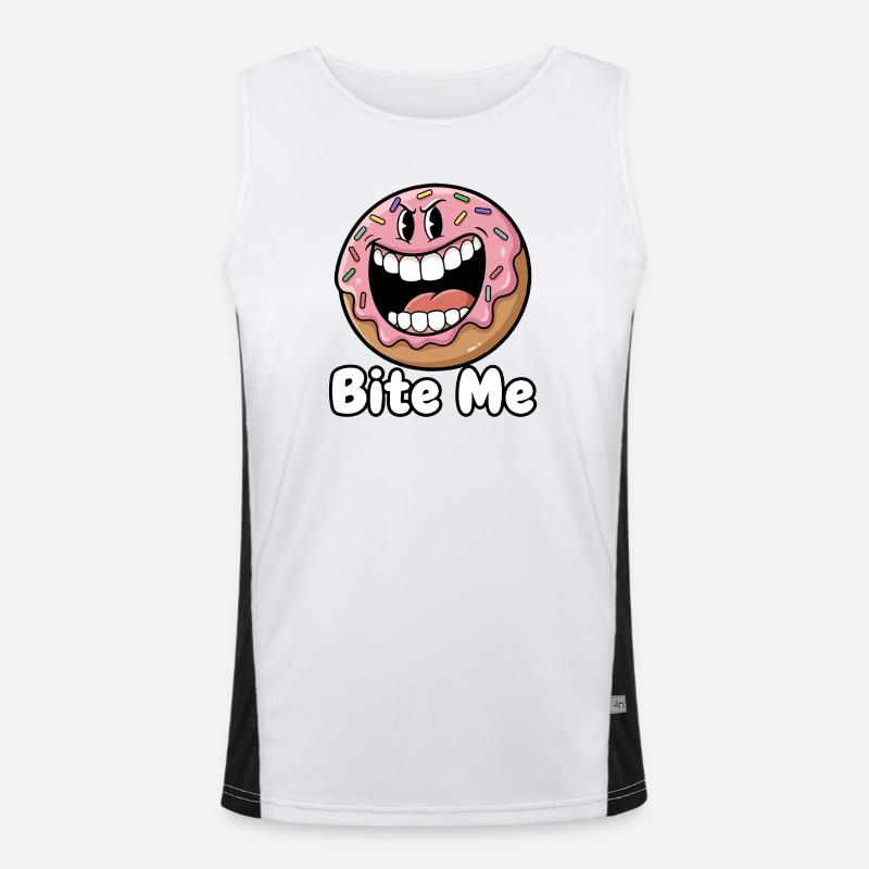 Bite Me Donut Cartoon Men's Functional Contrast Tank Top 