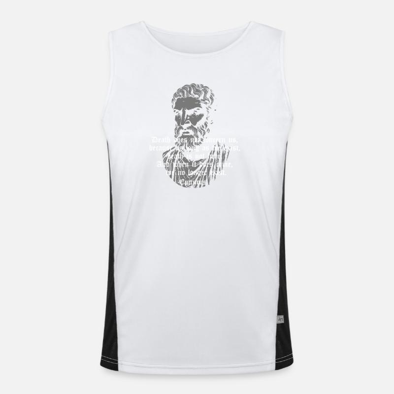 Epikur Todes-Gothic Zitat Funktionelles Kontrast-Tank Top für Männer 