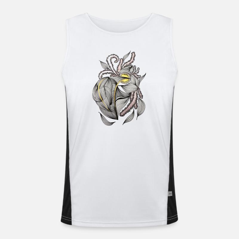 Leaf line with gold accent Men's Functional Contrast Tank Top 