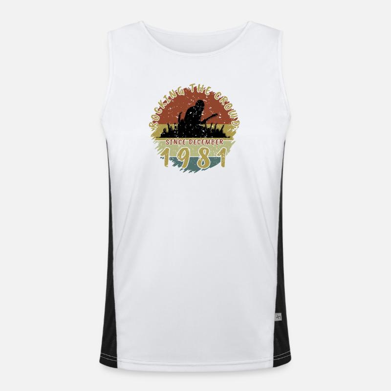 44th Birthday Rocking the crowd GIT 12/1981 Men's Functional Contrast Tank Top 