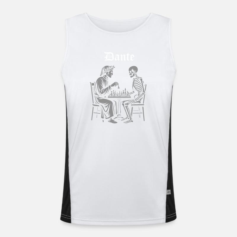 Dante and Skeleton Chess Match Men's Functional Contrast Tank Top 