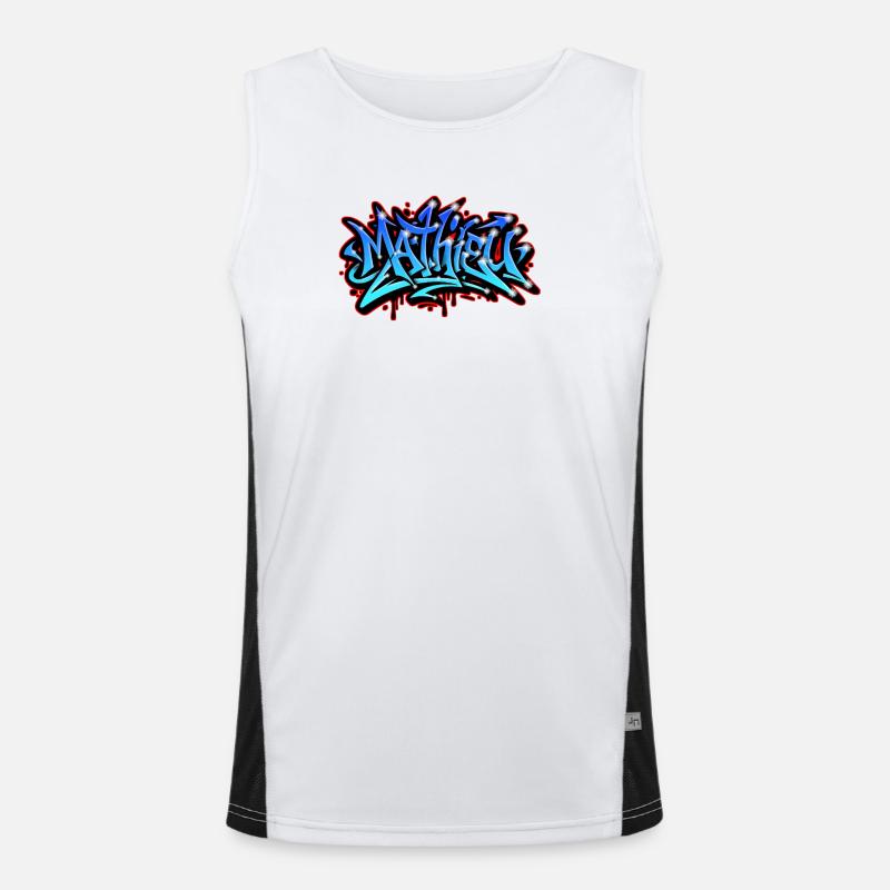 Mathieu Graffiti Neon Printable on Textile - Men's Functional Contrast Tank Top  - white/black