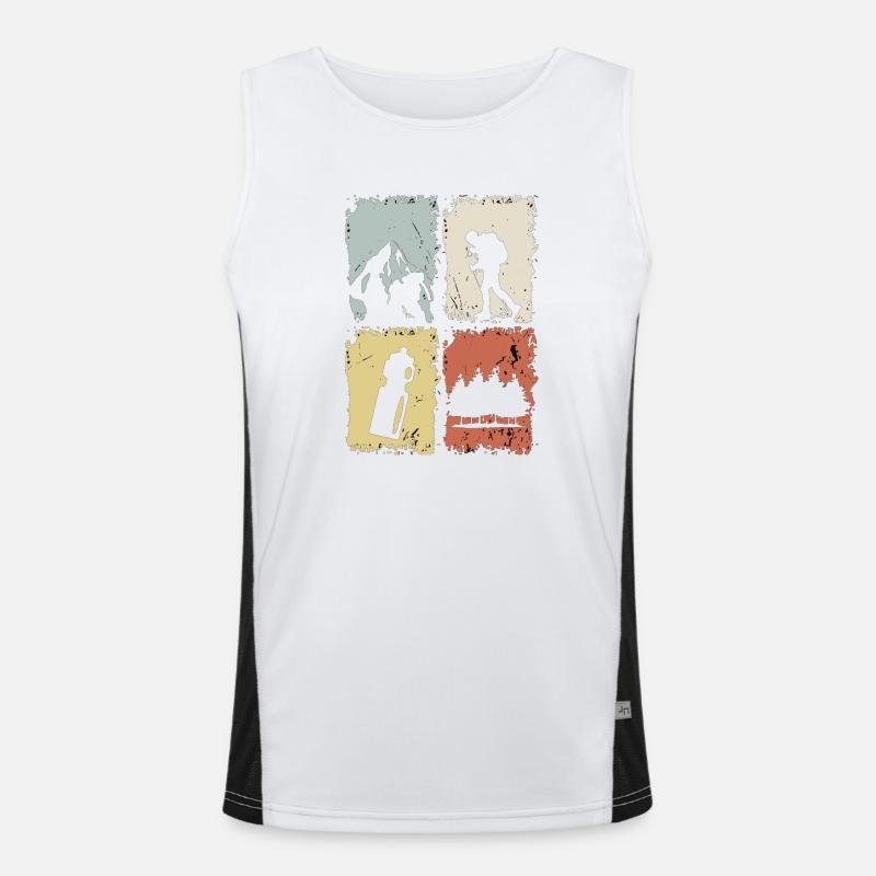 Four Panel Silhouette Grunge Men's Functional Contrast Tank Top 