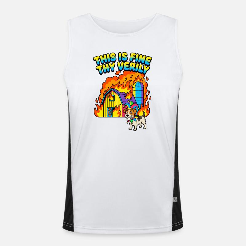 This Is Fine Thy Verily Funktionelles Kontrast-Tank Top für Männer 