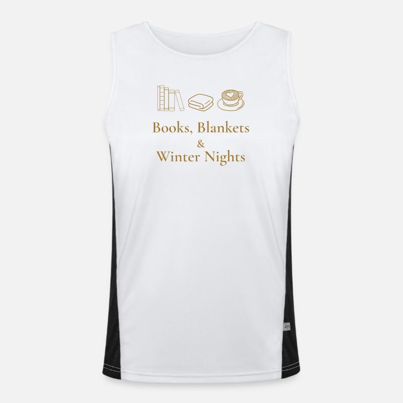 Bücher, Decken & Winternächte – Gemütliche Atmosphäre Funktionelles Kontrast-Tank Top für Männer 