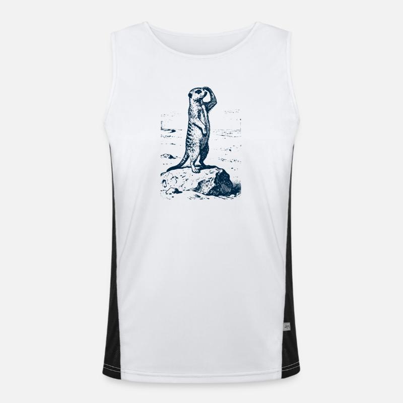 Erdmännchen Wache Funktionelles Kontrast-Tank Top für Männer 