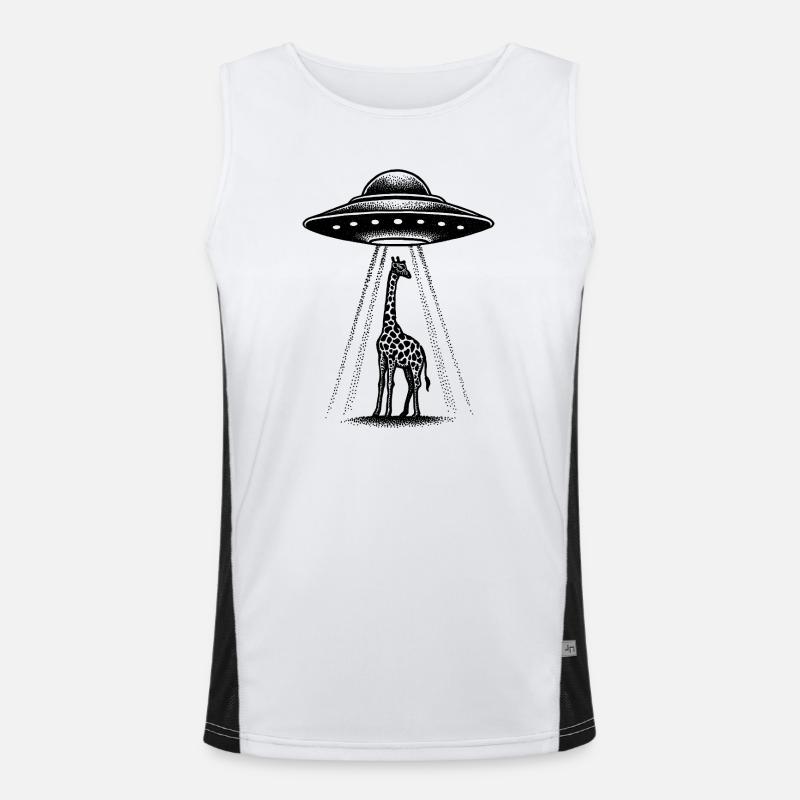Alien Giraffe Funktionelles Kontrast-Tank Top für Männer 