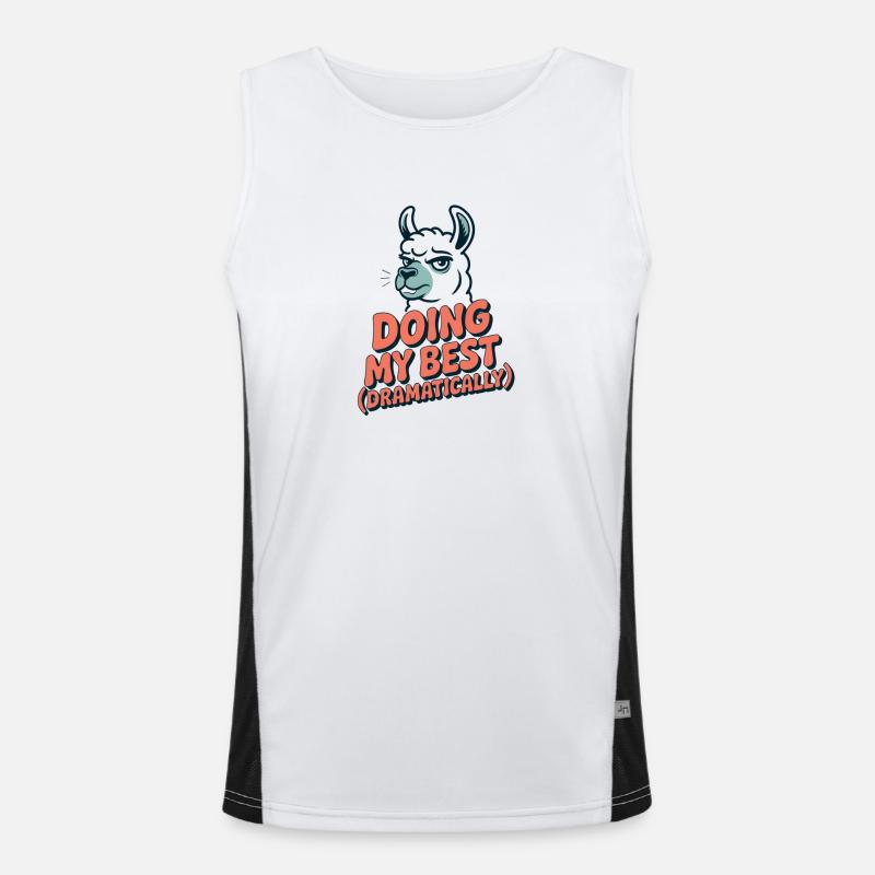 Doing My Best – Dramatic as always - Men's Functional Contrast Tank Top  - white/black
