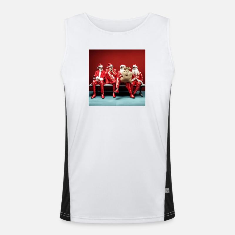 Application Santa's Quartet on Casting Bank Men's Functional Contrast Tank Top 