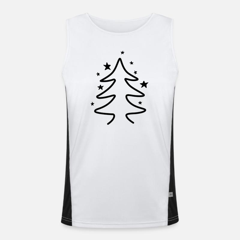 Minimalist Christmas tree with stars Men's Functional Contrast Tank Top 