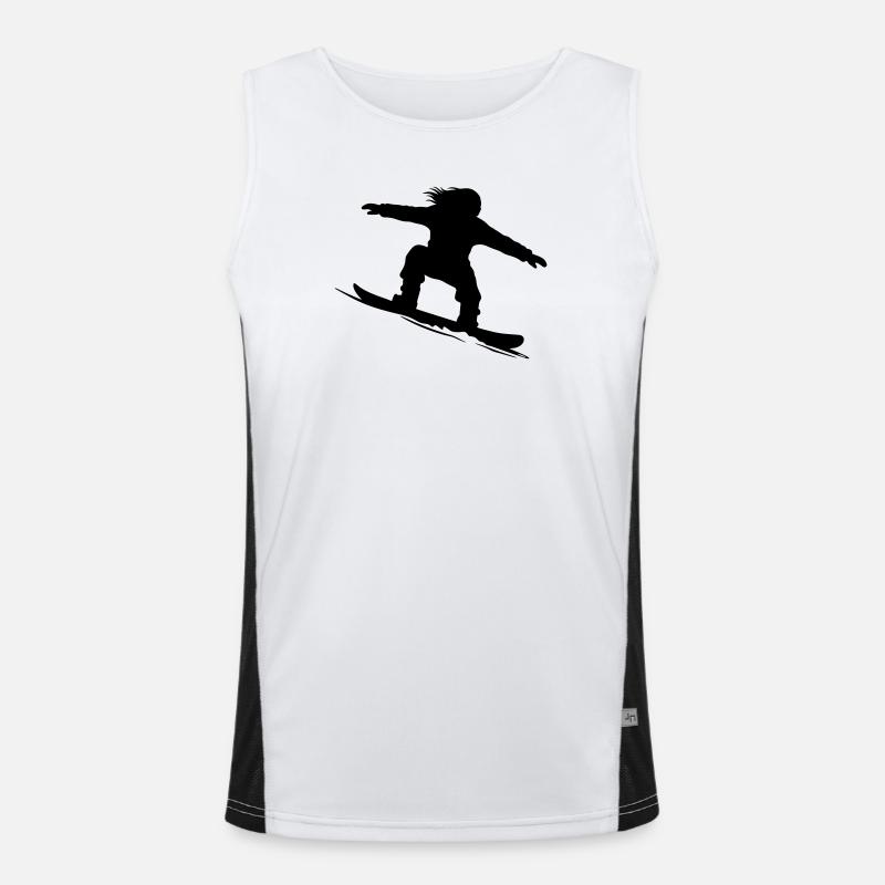 Snowboarder Silhouette - Farbe variabel Funktionelles Kontrast-Tank Top für Männer 