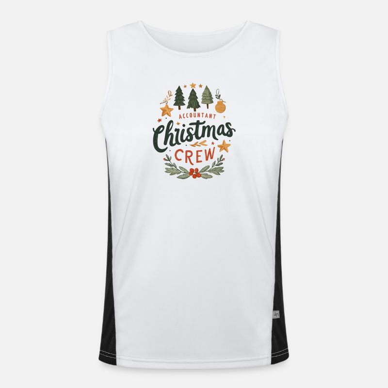 Comptable Christmas Crew Tee Débardeur respirant contrasté Homme 