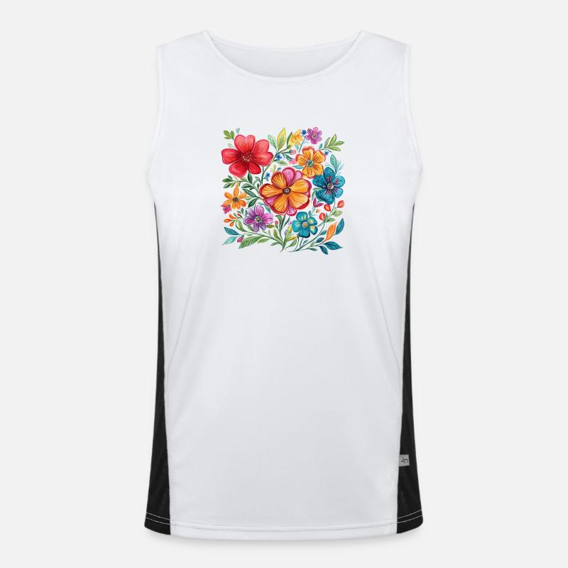 Blütenfarben Farbexplosion Funktionelles Kontrast-Tank Top für Männer 
